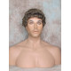 JUSTIN | Medium Brown 35% Gray Short Tight Curls Men's Wigs 