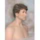 JUSTIN | Medium Brown 35% Gray Short Tight Curls Men's Wigs 
