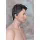 ALEX | Dark Gray Monofilament Top Hand-Tied Men's Wig Short Short Sides 