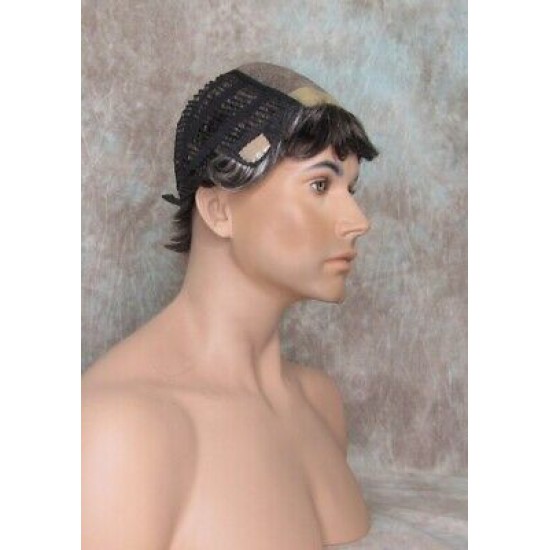 ALEX | Dark Gray Monofilament Top Hand-Tied Men's Wig Short Short Sides 