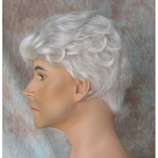 KEVIN | Short Curls Wig COLOR CHOICE Roll Back Tapered Nape Back Men