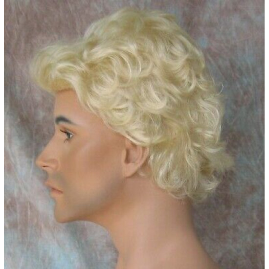 KEVIN | Short Curls Wig COLOR CHOICE Roll Back Tapered Nape Back Men