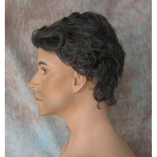 KEVIN | Short Curls Wig COLOR CHOICE Roll Back Tapered Nape Back Men