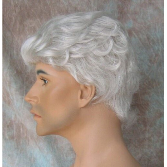 KEVIN | Short Curls Wig COLOR CHOICE Roll Back Tapered Nape Back Men