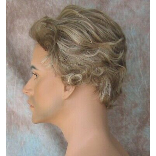 KEVIN | Short Curls Wig COLOR CHOICE Roll Back Tapered Nape Back Men