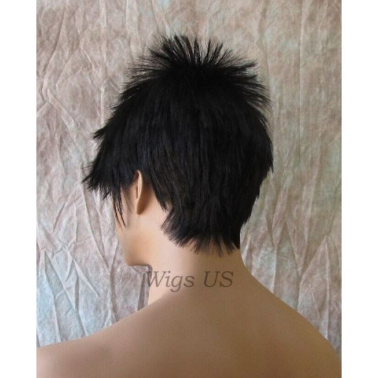 Starman | Black Mens Wig Asymmetrical Bangs Sexy Spiky Rock Star Look | Adora 