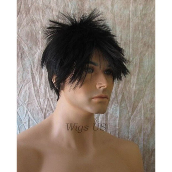 Starman | Black Mens Wig Asymmetrical Bangs Sexy Spiky Rock Star Look | Adora 
