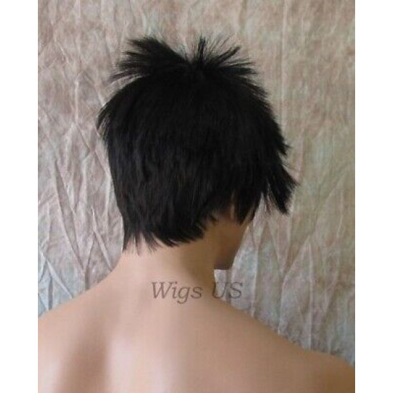 Starman | Black Mens Wig Asymmetrical Bangs Sexy Spiky Rock Star Look | Adora 