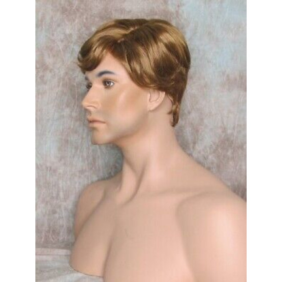 FRANK | Medium Blonde Strawberry Mix Short Thick Wavy Full Men's Wig 