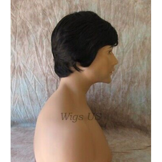 STAR | New Look Darkest Brown Mens Wig Short Straight Layers 