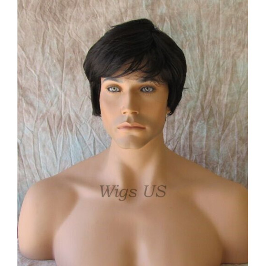 STAR | New Look Darkest Brown Mens Wig Short Straight Layers 