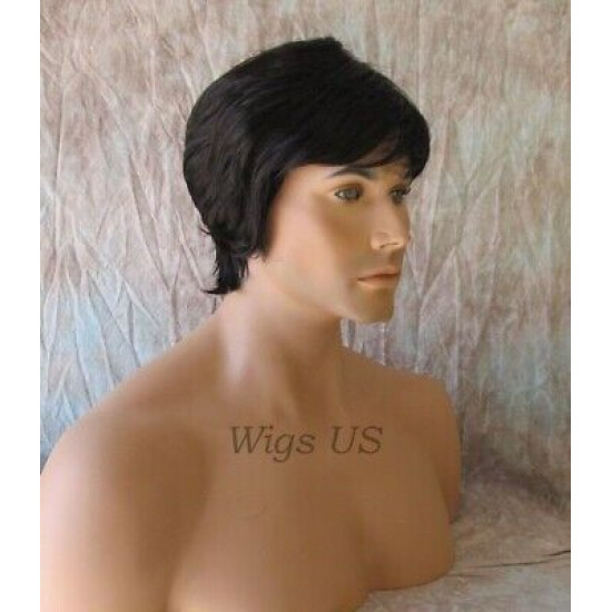 STAR | New Look Darkest Brown Mens Wig Short Straight Layers 