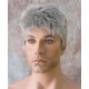 DANNY | Medium Gray Spiky Top Men's Wig Short Short Sides 