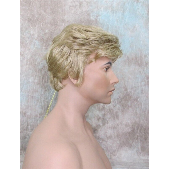 CHARLES | Golden Blonde Short Layered Men's Wig Simulated Side Part Man 