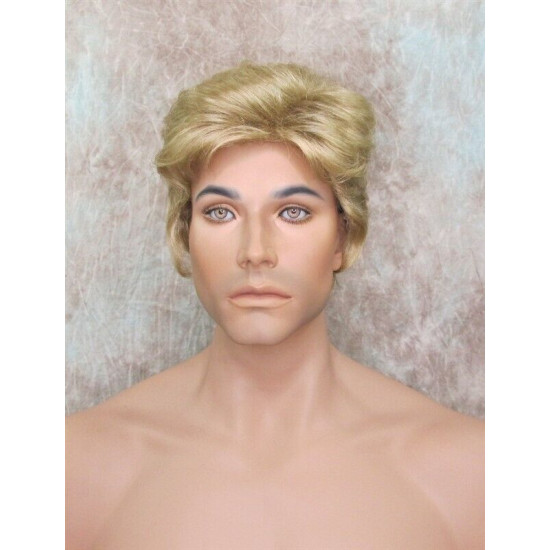 CHARLES | Golden Blonde Short Layered Men's Wig Simulated Side Part Man 