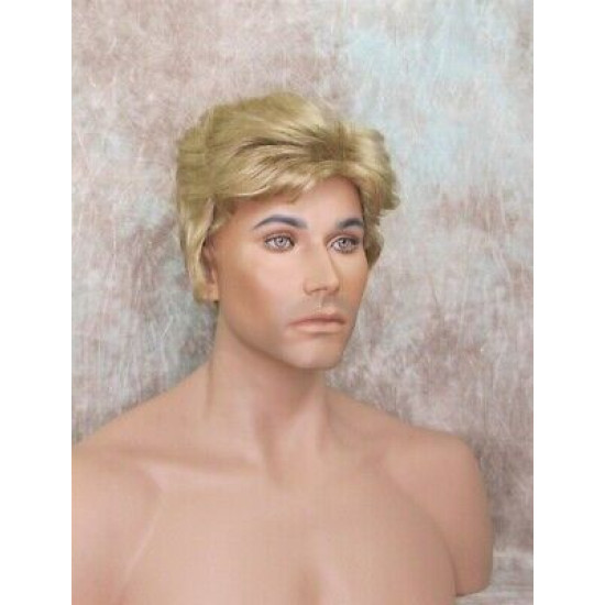 CHARLES | Golden Blonde Short Layered Men's Wig Simulated Side Part Man 