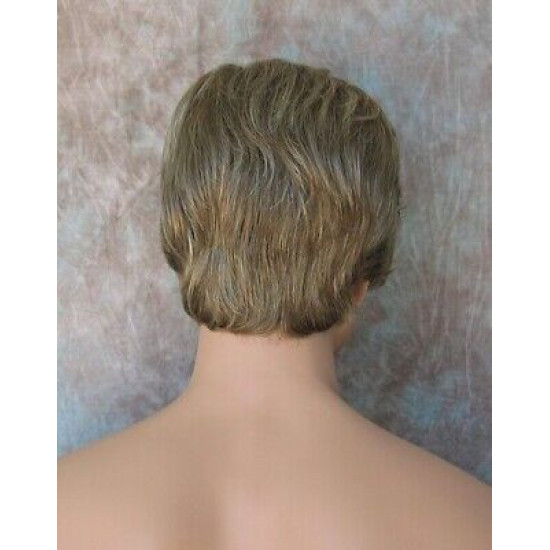 CHARLES | Ash Blonde Short Layered Men's Wig Simulated Side Part Man 