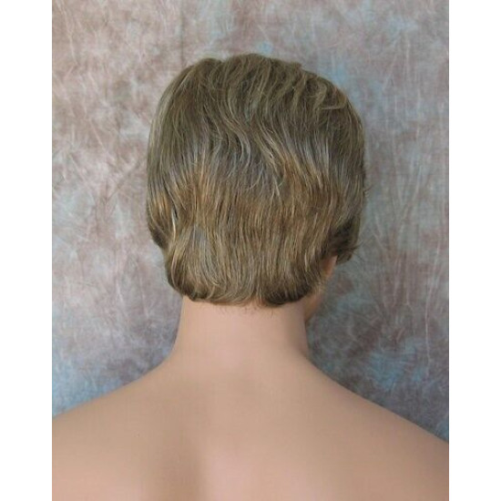 CHARLES | Ash Blonde Short Layered Men's Wig Simulated Side Part Man 