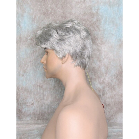 JAY | Medium Gray Short Thick Full Men's Wig Wigs 