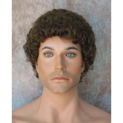 JUSTIN | Medium Brown Men's Wig Short Tight Curls "Will Ferrell Style"