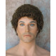 JUSTIN | Medium Brown Men's Wig Short Tight Curls "Will Ferrell Style"