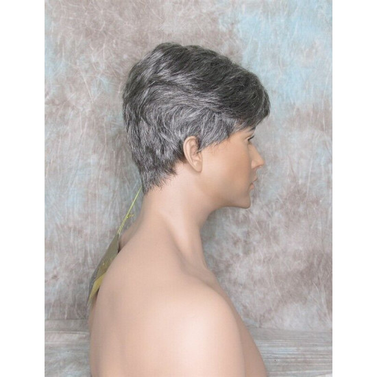 MARK | Charcoal Gray Men's Wig Trendy Wispy Layered Bangs 