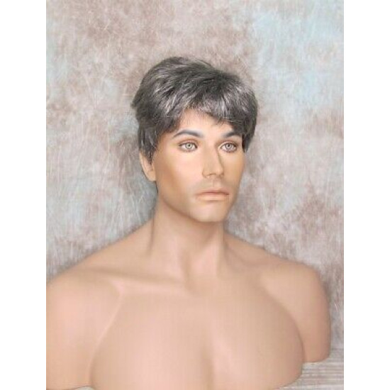 MARK | Charcoal Gray Men's Wig Trendy Wispy Layered Bangs 