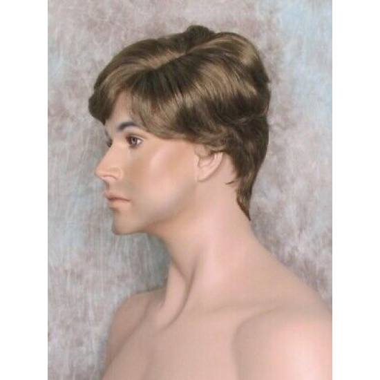 FRANK | Golden Brown Medium Blonde Short Thick Wavy Full Men's Wig 