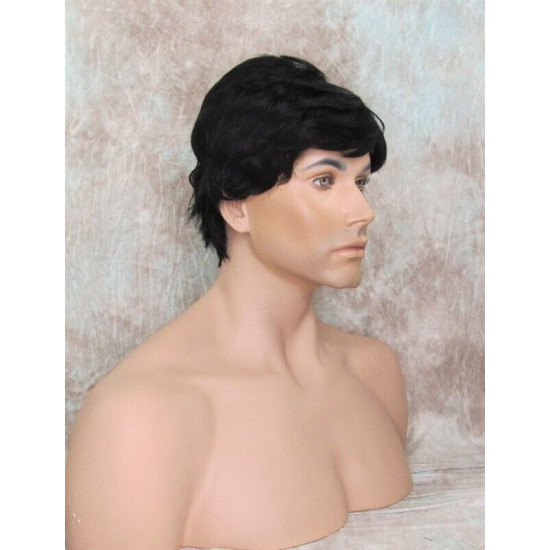 JAY | Natural Black Short Thick Full Men's Wig Wigs 