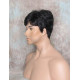 MARK | Black 5% Gray Men's Wig Trendy Wispy Layered Bangs 
