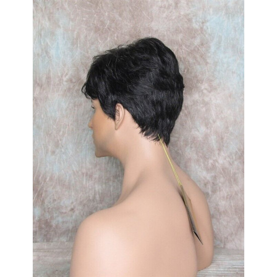 MARK | Black 5% Gray Men's Wig Trendy Wispy Layered Bangs 