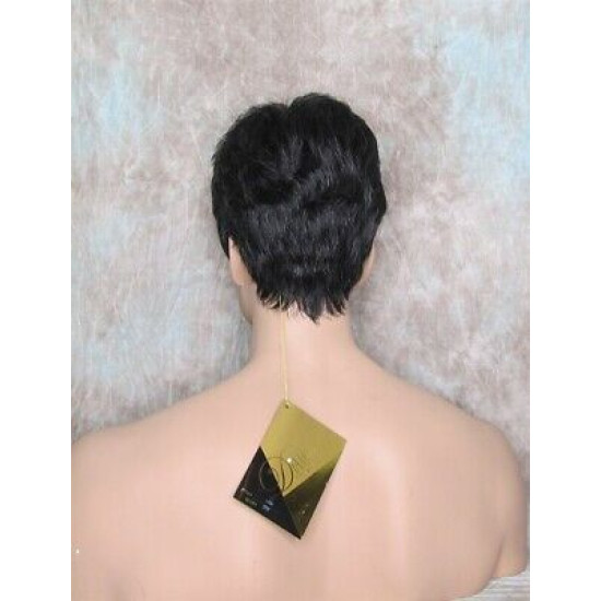 MARK | Black 5% Gray Men's Wig Trendy Wispy Layered Bangs 