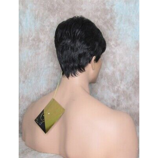 MARK | Black 5% Gray Men's Wig Trendy Wispy Layered Bangs 