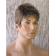 DANNY | Medium Brown Gray Mix Spiky Top Men's Wig Short Short Sides 48