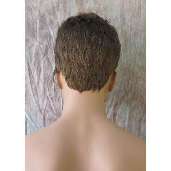 DANNY | Medium Brown Mix Spiky Top Men's Wig Short Short Sides 