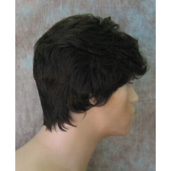 JAY | Dark Brown Short Thick Full Men's Wig SEXY Wigs