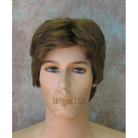 JAY | Medium Brown Mix Short Thick Full Men's Wig Wigs 