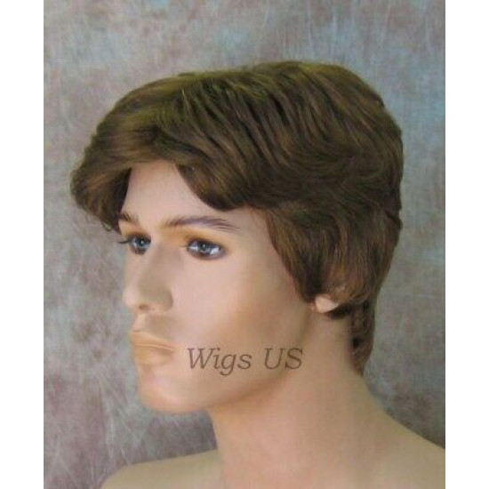 JAY | Medium Brown Mix Short Thick Full Men's Wig Wigs 