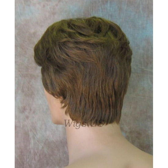 JAY | Medium Brown Mix Short Thick Full Men's Wig Wigs 