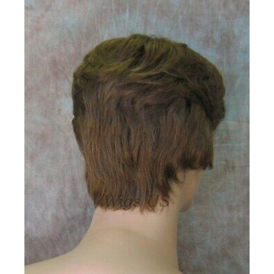 JAY | Medium Brown Mix Short Thick Full Men's Wig Wigs 