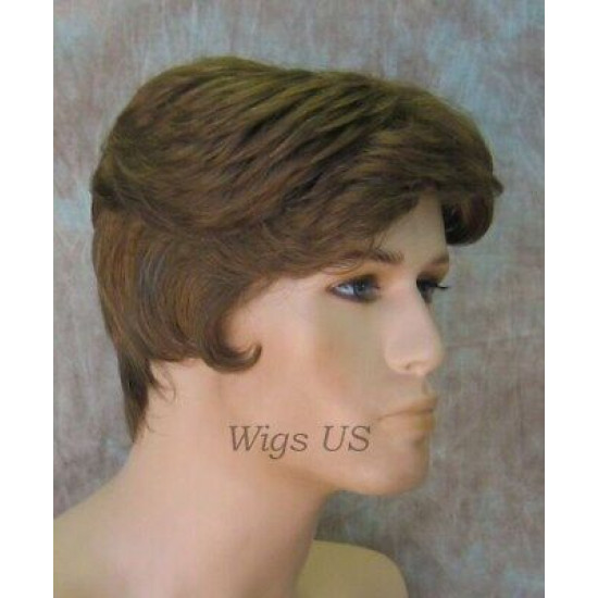 JAY | Medium Brown Mix Short Thick Full Men's Wig Wigs 
