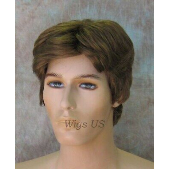 JAY | Medium Brown Mix Short Thick Full Men's Wig Wigs 