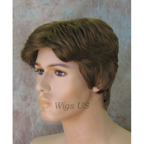 JAY | Medium Brown Mix Short Thick Full Men's Wig Wigs 