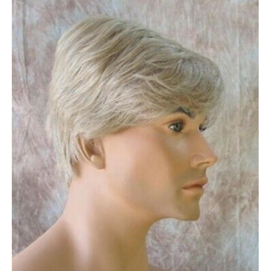 MARK | Medium Gray Men's Wig Trendy Wispy Layered Bangs 