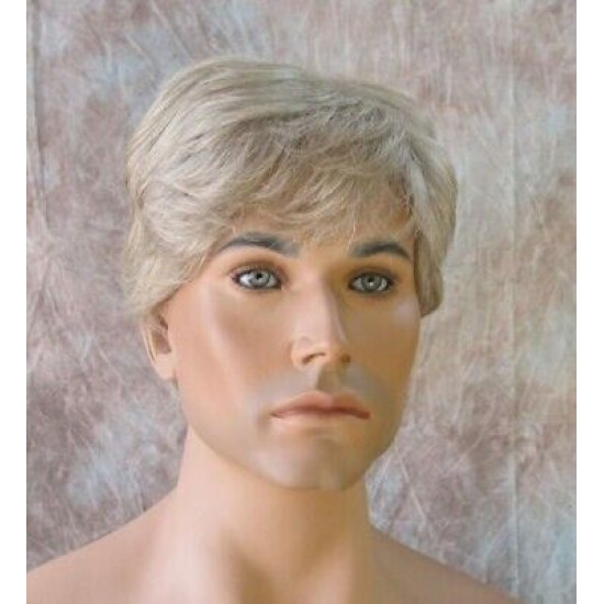 MARK | Medium Gray Men's Wig Trendy Wispy Layered Bangs 