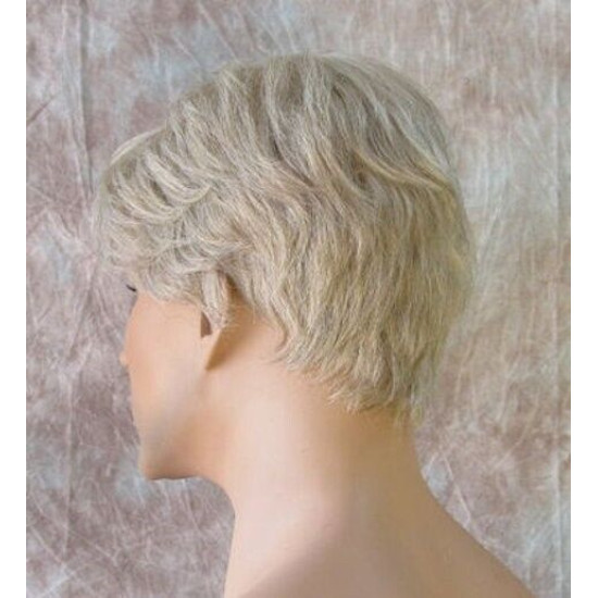 MARK | Medium Gray Men's Wig Trendy Wispy Layered Bangs 