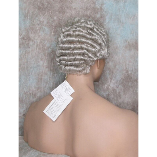 JUSTIN | Medium Gray Men's Wig Short Tight Curls "Will Ferrell Style"