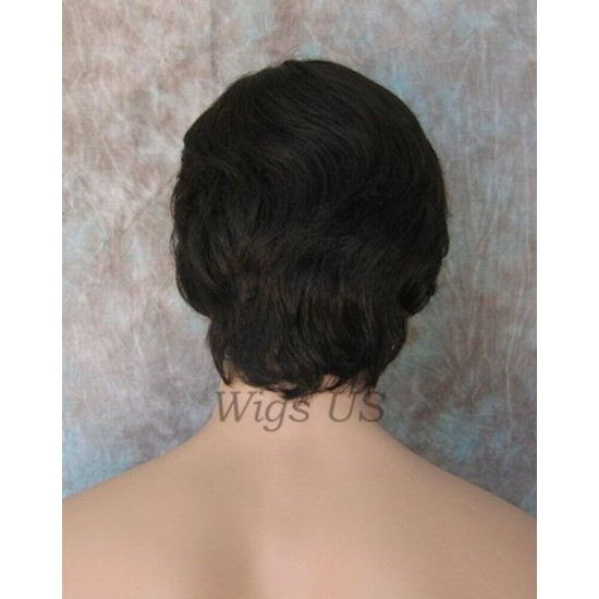 EDWARD | New Look Dark Brown Mens Wig Short Layered Style Left Side Skin Part