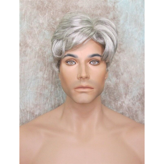 FRANK | Dark Gray Men's Wig Thick Wavy Full Mens Style 