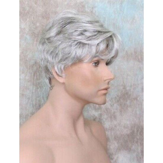 FRANK | Dark Gray Men's Wig Thick Wavy Full Mens Style 